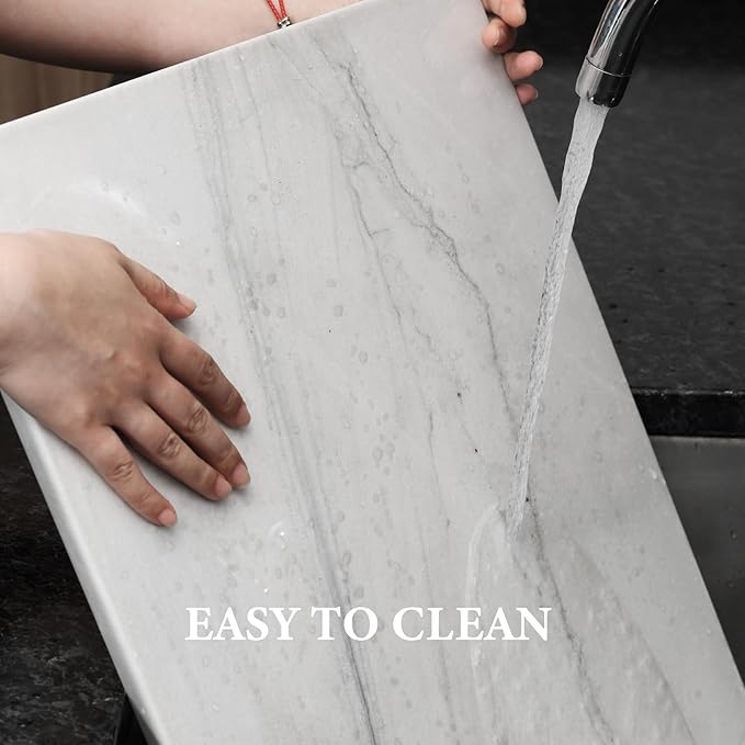 Koville Brazilian Natural Marble Cutting Board for Kitchen, 16x20inch Extra Large Hand Crafted Marble Slab for Cheese, Charcuterie, Pastry Board - Wedding Gift, House Warming Gift
