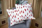 CAPSCEOLL 2PCS Red Pillow Covers 20X20Inch Christmas Celebration White Winter Xmas Year Soft Pillow Covers for Bedroom Sofa Living Room