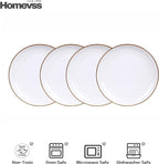 Eur-Nordic Shape Raising Rim 20pc Dinnerware Set, Matte White with Speckle Effect