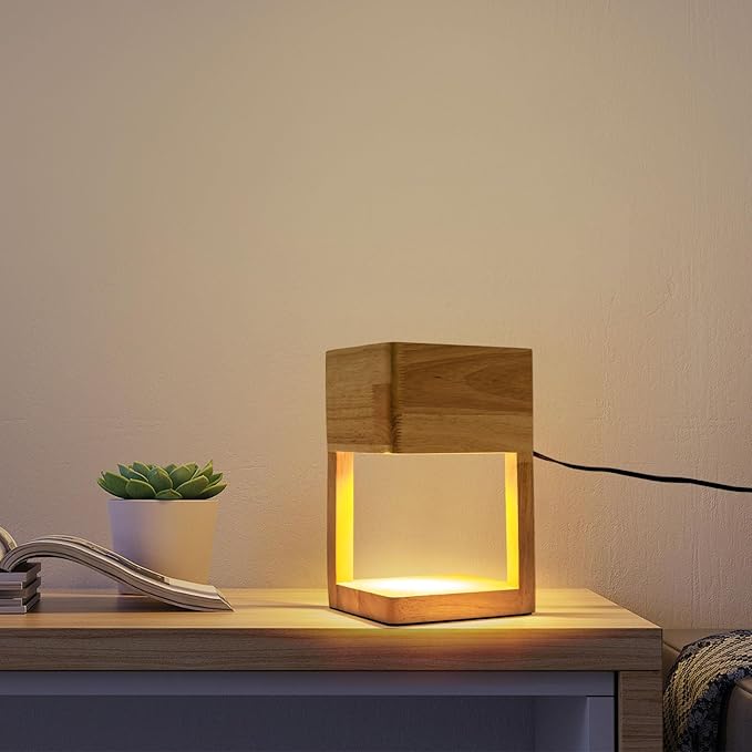 Table Lamp,Bedside End Table Lamp Traditional Nightstand Desk Lamp Geometric Lamp with Shade for Living Bedroom Office(Modern,Style 4)