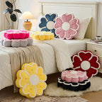 Flower Shaped Decorative Throw Pillow Cushion for Bed Couch, Cute Flower Plush Throw Pillows Home Decor Floor Pillow Seating Cushions (Yellow, 13.7 Inches)