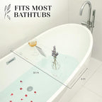 30" Supreme- Clear Bathtub Tray Caddy Tub Shelf - Spa Board Luxury Bathroom Bath tub Table - Acrylic Tub Caddy Fits Across Bathtubs - Book Rack, iPad and Wine Glass Holder