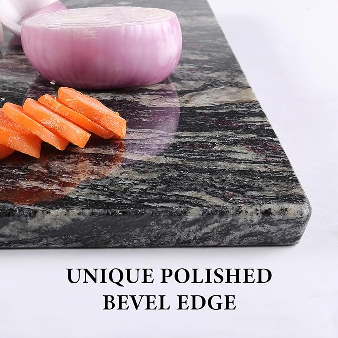 Koville Brazilian Natural Marble Cutting Board for Kitchen, 16x12inch Large Hand Crafted Marble Slab for Cheese, Charcuterie, Pastry Board - Wedding Gift, House Warming Gift