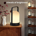 uuffoo Outdoor Rechargeable Lanterns, Outdoor Table Lamp with IP44 Water-Resistant and Remote, Cordless Battery Operated Portable Lamp with RGB 7 Colors and Warm White Light for Patio Camping Balcony