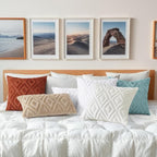 decorUhome Fall Couch Throw Pillow Covers 22x22 Set of 2, Decorative Soft Plush Faux Wool Neutral Accent Pillow Covers for Bed Sofa Living Room, Rust