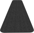 House, Home and More Indoor Outdoor Double-Ribbed Carpet Runner with Skid-Resistant Rubber Backing - Smokey Black - 4 Feet x 30 Feet