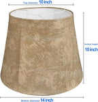 TOOTOO STAR Drum Lampshades Set of 2, Leather barrel Lamp Shade for Table Lamps Floor Lamps, Seaside Village Medium Lampshades 10" Top x 14" Bottom x 10" High, Hand Crafted, Easy Assembly Required