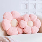 Pink Flower Decorative Throw Pillows, Cute Daisy Shaped Plush Aesthetic Pillow, Soft 19.6" Floor Seat Cushion