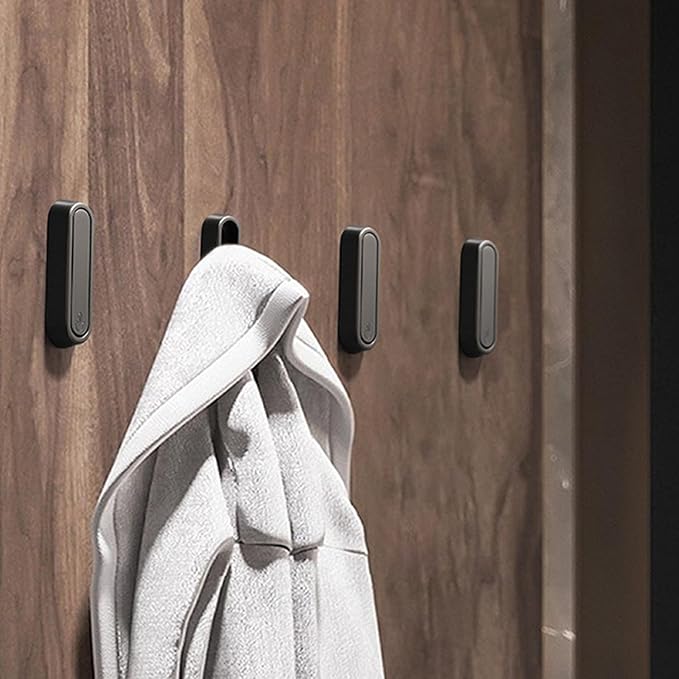 4PCS Folding Coat Hook, Heavy Duty Wall Hooks Made of Zinc Alloy, Foldable Wall Hooks for Hanging Coats, Scarves, Hats, Bathrobes, Keys, Bags (Gray)