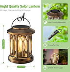 WdtPro Solar Lanterns Outdoor Lights, 4 Pack Bright Lanterns Outdoor Waterproof with Clip Patio Decor, Hanging Solar Lights for Outside Garden Yard Front Porch Table Decoration (Antique Copper)