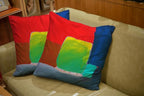 CAPSCEOLL Pillowcase Covers Abstract Original Contemporary Red Blue Green Painting 16X16 Inch Set of 2 Washable Pillow Covers for Bedroom Car Living Room Pillowcases