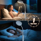 Floor Lamp, Adjustable Height Floor Lamps for Living Room Bedroom, 120 LED Super Bright Standing Lamp Remote & Touch Control Dimmable Gooseneck Tall Stand Reading Lamp for Office Craft, White