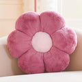 Dusty Purple Flower Shaped Throw Pillow with Faux Rabbit Fur, 19.6" Soft Plush Throw Pillow for Bedroom Living Room