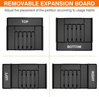 Large Silverware Organizer, Expandable BPA Free Kitchen Silverware Drawer Organizer, 9 Slots Cutlery Utensil Tray with Dividers, Adjustable Flatware Storage Holder for Spoons Forks Knives
