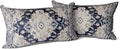 Snycler Boho Throw Pillow Covers 12x20 inch Set of 2 Boho Rug Carpet Double Sided Pattern Cotton Soft Pillow Case Cushion Cover Pillowcase for Couch Sofa Bed Decorative (Navy Blue)
