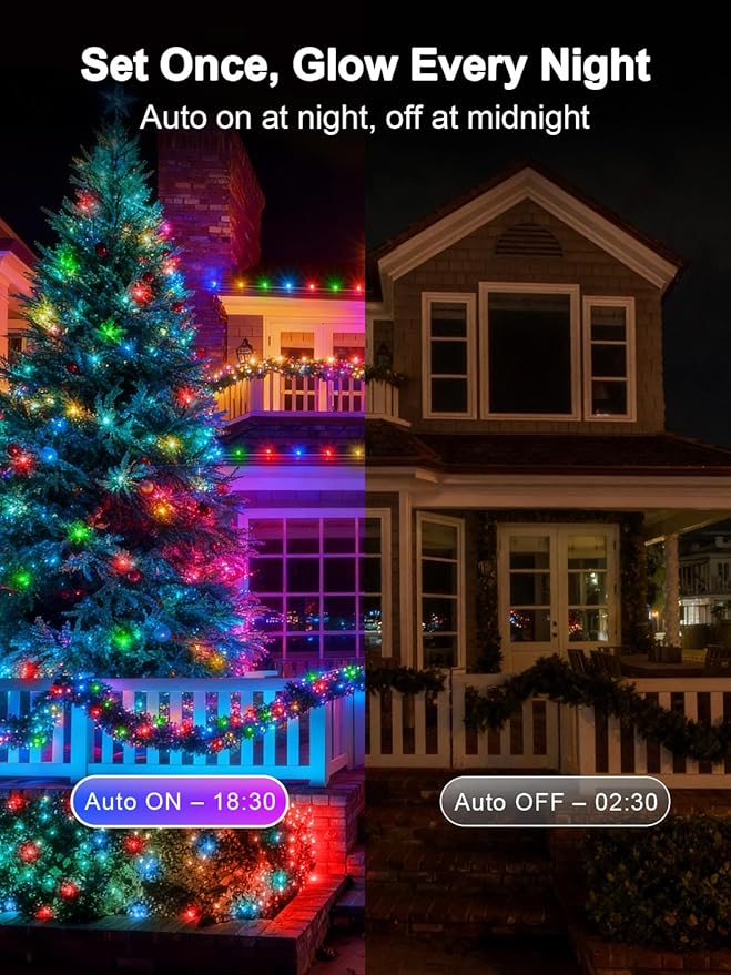 Christmas Lights with 300 LEDs, 100FT Connectable Plug in Fairy String Lights with Remote & Timer, IP65 Waterproof Lights for Yard, Garden, Christmas Décor (Color Changing + Warm White)