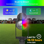 ZYAN Solar Spotlights Outdoor, Solar Landscape Lights with Remote Control, RGBW Colored Spot Lights for Yard, Garden, Lawn, Plant, Tree, Pool Areas, Auto On/Off, Dimmable & Waterproof (12 Pack)
