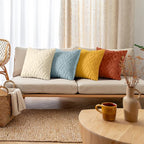decorUhome Pack of 4 Faux Fur Throw Pillow Covers 18x18, Soft Decorative Couch Pillow Covers with Velvet Back for Modern Sofa Living Room, Yellow/Rust