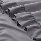 KKJIAF Ruffle Pillow Cases 24x24 Inches, Grey Square Ruffled Pillow Covers Set of 2, Microfiber Wrinkle Resistant Pillow Shams with Envelope Closure for Sofa Bed Living Room