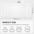 GRANNY SAYS Microfiber Bathroom Rugs Non Slip Washable, Water Absorbent Bathroom Mats for Tub, Soft Bath Mats for Bath Floor & Shower, 24" x 48", White Bath Rugs