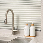 Kitchen Soap Dispenser Set, Hand and Dish Soap Dispenser for Kitchen Sink (White)