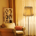 TOOTOO STAR Drum Lampshades Set of 2, Leather barrel Lamp Shade for Table Lamps Floor Lamps, Seaside Village Medium Lampshades 10" Top x 14" Bottom x 10" High, Hand Crafted, Easy Assembly Required