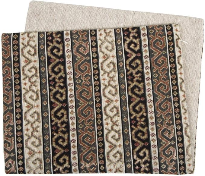 Kilim Throw Pillow Covers Khaki and Black - 14 x 24 Inches Decorative Lumbar Pillows, Retro Room Decor for Couch, Bohemian Outdoor Case for Farmhouse, Indian Cushions, Tribal Pattern