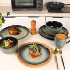 10.6 Inch Porcelain Plates Set, for Appetizer, Dinner Plates, Salad, Dessert, Snacks, Serving Plate Set of 4, Microwave and Dishwasher Safe, apply Home, Restaurant