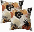 CAPSCEOLL Abstract Throw Pillow Covers,Stropical Leaves Beige 16 X 16 Inches Set of 2 Pillow Cases Decorative,Pillowcases for Bedroom,Living Room,Cushion Couch Sofa