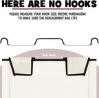 Bonuci 4 Pcs Laundry Sorter Replacement Bags Hamper Cart Removable Replacement Laundry Storage Organizer Bag Hamper Liner, No Hooks 14.76 x 8.66 x 21.65 Inch (Brown,Gray,White,Black)