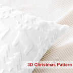 OTOSTAR Set of 2 Xmas Soft Plush Short Wool Velvet Decorative Throw Pillow Covers Square Luxury Style Cushion Case Pillow Shell for Sofa Bedroom Christmas Tree and Elk White, 16x16 Inch