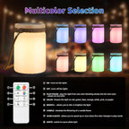 uuffoo Solar Table Lamp Lantern LED Outdoor Cordless IP44 RGB and Warm White Dimmable for Patio Camping Restaurant Terrace (White 2 Pack)