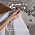 Brooklinen Super-Plush Turkish Cotton Bath Towel Set - 2 Bath Towels + 2 Hand Towels Cotton, 820 GSM, Highly Absorbent, Machine Washable, Perfect for Home & Bathroom (White)