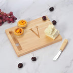 Miicol Wood Charcuterie Board, Monogram Cheese Board 10 Inch, Personalized Initial Cutting Board with Spreader, Unique Housewarming Gift, Ideal for Kitchen, Home, Letter V