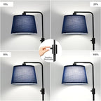 Nintiue 【Upgraded】 Dimmable Floor Lamp, 1000 Lumens LED Edison Bulb Included, Modern Arc Standing Tall Floor Lamp for Living Room Bedroom Office Dining Room - Blue
