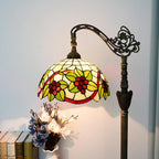 Tiffany Floor Lamp 12 Inch Stained Glass Orange Shrimp Tiffany Style Reading Lamp Retro Home Decoraton Comfortable And Relaxing Atmosphere Suitable Living Room Bedroom Coffee Shop Restaurant Study