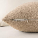 MIULEE 18x18 Inch Decorative Pillow Covers for Couch Bed Set of 2 Textured Boucle Neutral Winter Throw Pillows Khaki Accent Solid Cushion Pillowcases Sofa Livingroom Home Decor