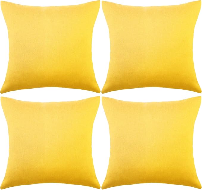 Boao 4 Pack Christmas Decorative Outdoor Waterproof Throw Pillow Covers Square Patio Balcony Garden Waterproof Cushion Case PU Coating Pillow Shell for Couch Bed Patio Sofa, 18 x 18 Inch