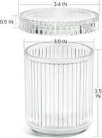 Glass Qtip Holder with Lid,Bathroom Organizer and Storage Jars - Apothecary Jars for Cotton Balls, Cotton Swabs,Pads,Floss Picks,Vanity Organizer,Bathroom Accessories and Countertop Storage Canisters