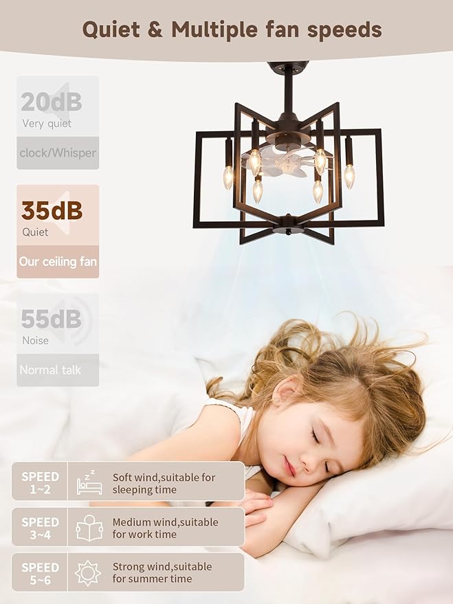 Black Chandelier Fan Farmhouse Rustic Ceiling Fan with Light and Remote, Adjustable Height, Rustic Chandeliers for Living Room, Bedroom, Hallway, Entryway Kitchen Lighting