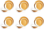 Rock Ridge Speckled Stoneware Dinnerware Set (18pc Set, Yellow and Ivory)