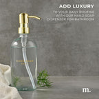 MaisoNovo Soap Dispenser 1-Piece Set | 16.9oz Clear Bottles with Gold Stainless Steel Pump