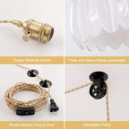 Mini Plug in Pendant Light Hanging Light Fixture Corded On/Off Switch Brass Pendant Light with White Tulip Glass Lampshade for Bedroom Living Room Kitchen Island