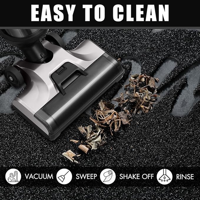 Yimobra Welcome Front Door Mat, Heavy Duty Easy Clean Doormat Indoor Outdoor, Waterproof Quick Dry Floor Mat for Home, Garage, Hign Traffic Areas, Non Slip, Low Profile, 29.5X17 Inches, Black