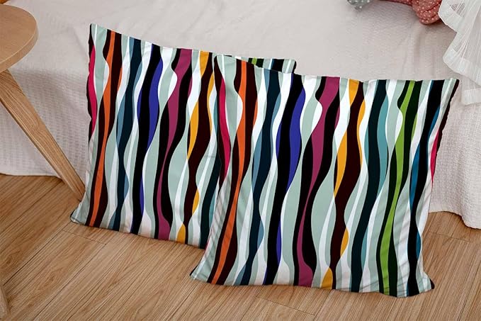 CAPSCEOLL Abstract Colorful Throw Pillow Covers Modern Home Art Decor,18 X 18 Inches Set of 2 Pillow Cases Decorative,Abstract Pillowcases for Bedroom,Living Room,Cushion Couch Sofa
