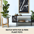 Fox & Fern Large Adjustable Plant Stand Indoor — 11 to 15 Inch Premium Mid Century Bamboo Plant Stand; Plug In Design; Easy Assembly; Two Heights - For 11, 12, 13, 14 & 15 Inch Pots (Not Included)