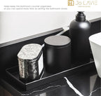 Bathroom Vanity Tray – 12"x5" Black Resin Counter Organizer for Perfume, Soap, Jewelry & Candles – Minimalist Tray for Sink, Dresser, Airbnb, Hotel or Bathroom Decor