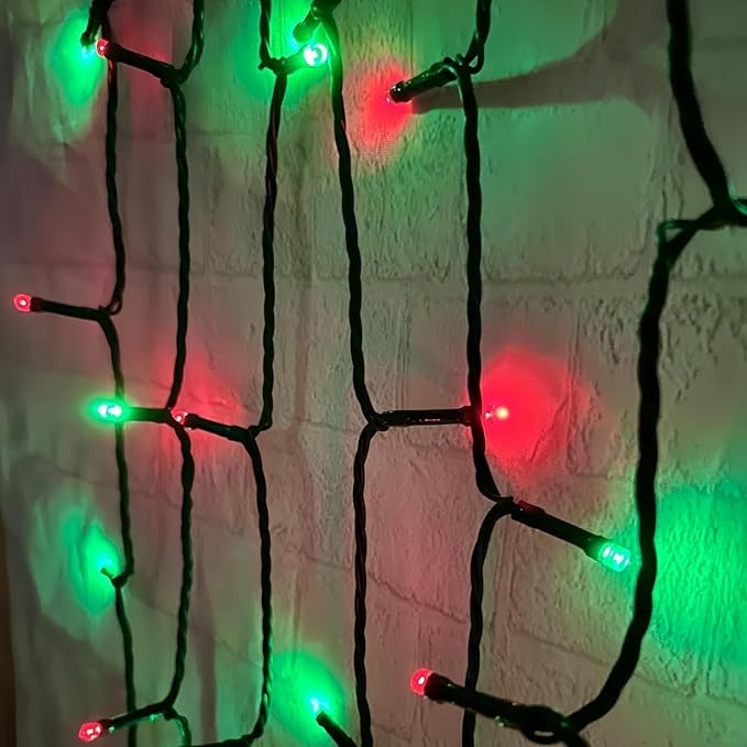 2 Pack 480 LED Solar Chrismas Lights Outdoor, 170 FT Super Long Solar String Lights for Outside with 8 Modes & Memory Function, Waterproof Twinkle Light for Xmas Tree Party Decorations (Red and Green)