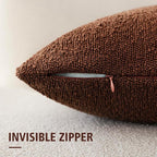 Foindtower Pack of 2 Textured Boucle Throw Pillow Covers Accent Solid Pillow Cases Cozy Soft Decorative Couch Cushion Case for Chair Sofa Bedroom Living Room Home Decor 20x20 Inch Red Taupe