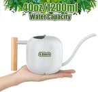 Green Moon Water Can Indoor Plant White 1.2L/41oz with Long Spout Small Water Can Metal Watering Can Pot for Indoor House Plant Bonsai Outdoor Garden Flowers Decorative